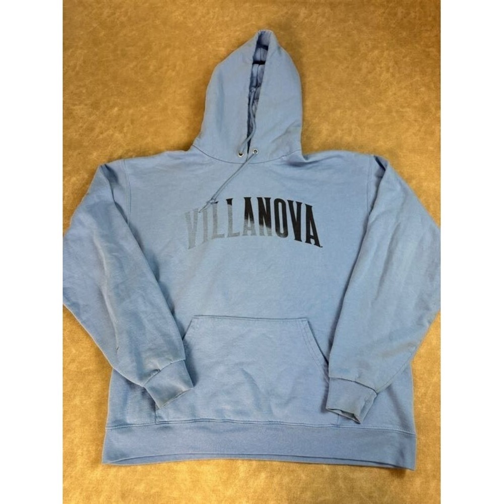 Champion‎ Villanova University Mens Hoodie Sweatshirt Spell Out Logo Blue Large
